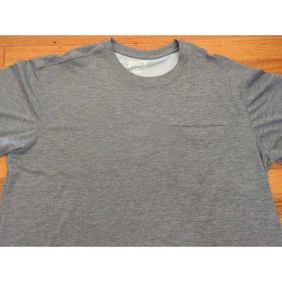 Duluth Trading Co. Mens T-Shirt XL Blue Heather Relaxed Fit Pocket Tee Wicking - Picture 3 of 6